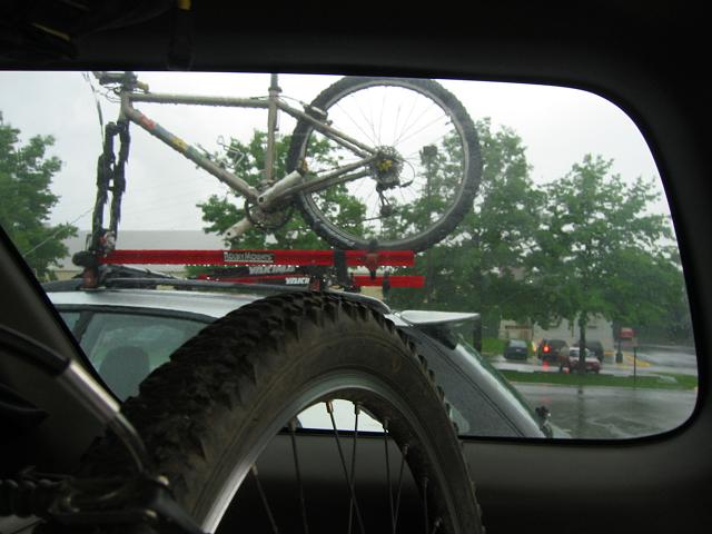 Bikes in a rainstorm, Reston, Virginia