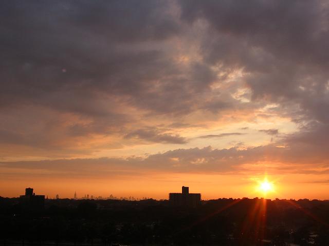 Sunset, from Shea Stadium, New York City
