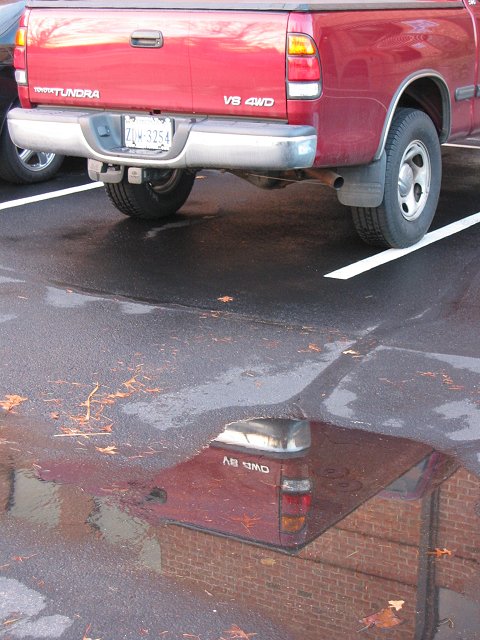 Parking lot, after rainstorm, Chantilly, Virginia