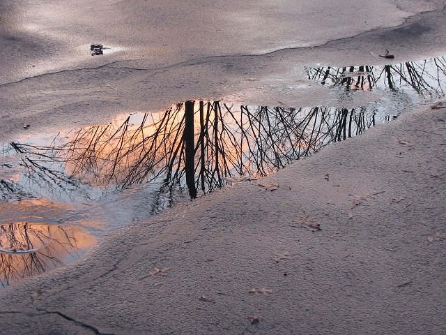 Winter sunset reflection, Chantilly, Virginia