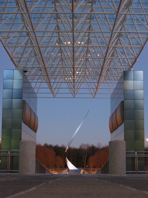 'Ascent' sculpture by John Safer, from the entrance of the National Air and Space Museum's Steven F. Udvar-Hazy Center, Dulles, Virginia