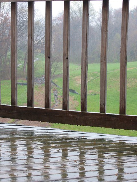 Deck in rain, Fairfax, Virginia