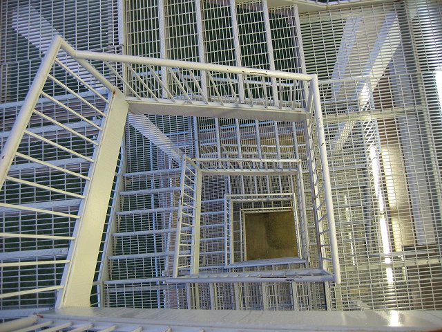 Parking garage staircase, Farifax Town Center, Virginia